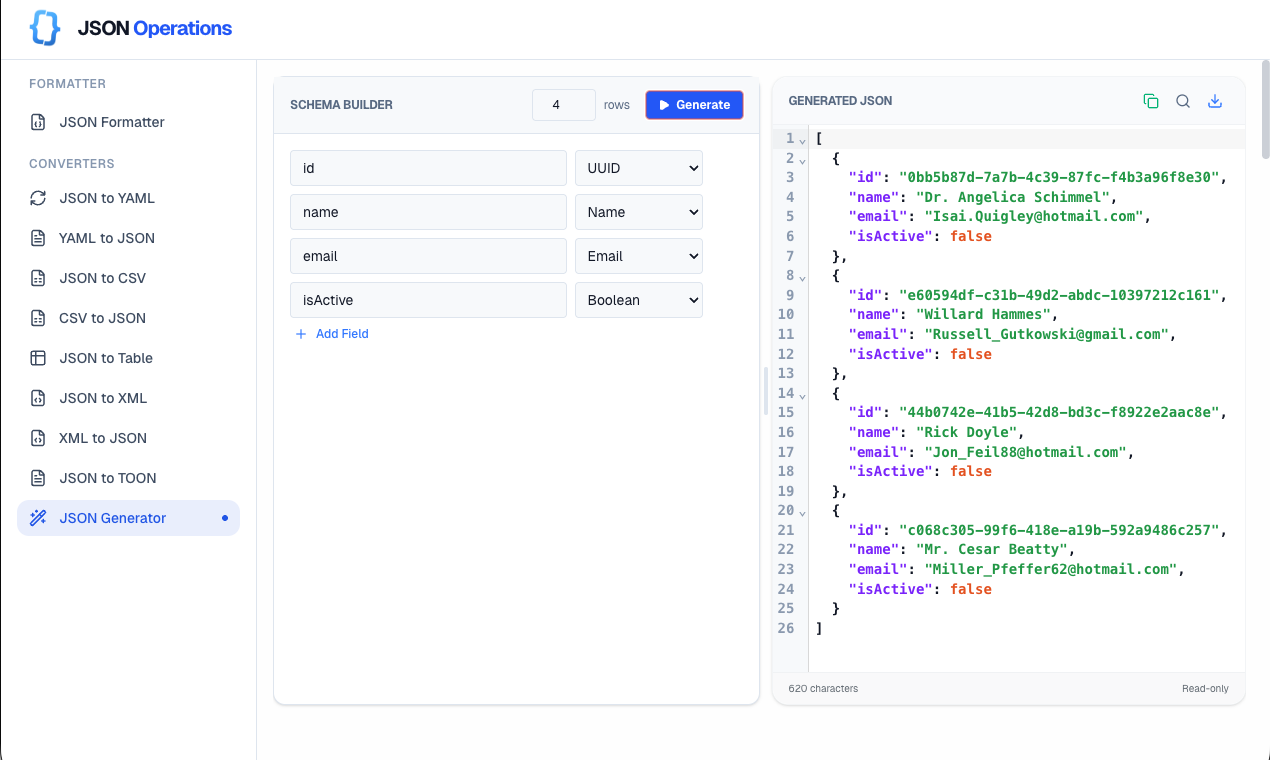 JSON Operations gallery - Desktop view 1