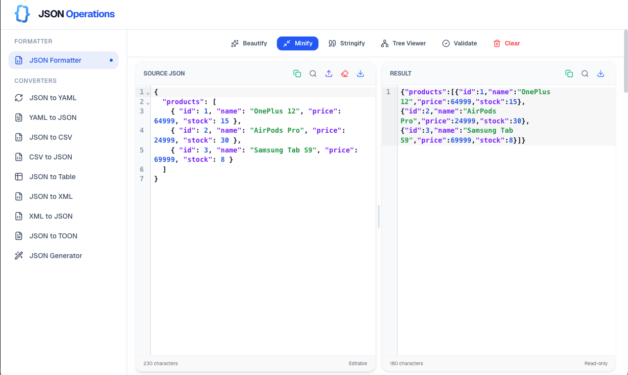 JSON Operations gallery - Desktop view 4